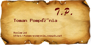 Toman Pompónia névjegykártya
